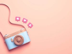Camera with social media icons
