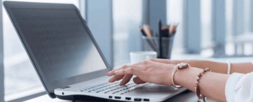 Popular Blog post being typed on a laptop