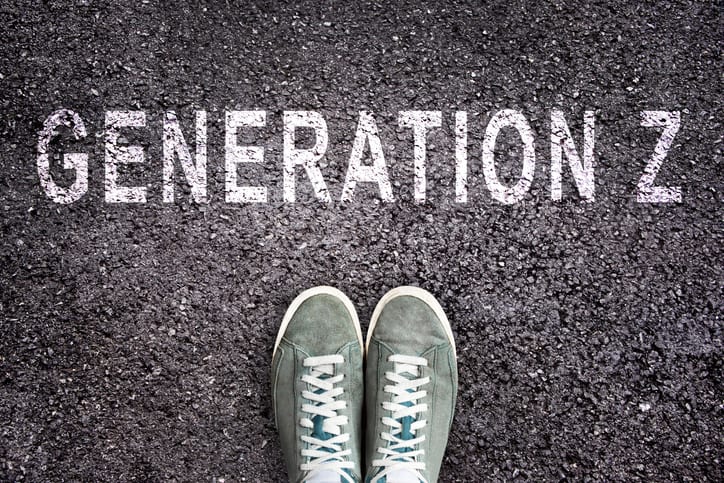 Generation Z written in chalk on the road.