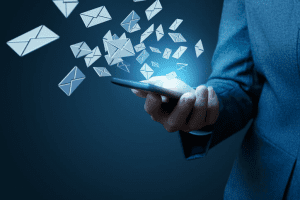 Flurry of emails on smartphone