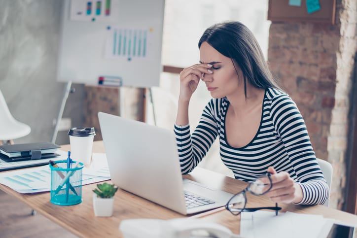 A businesswoman experiences writer's blockA businesswoman experiences writer's block