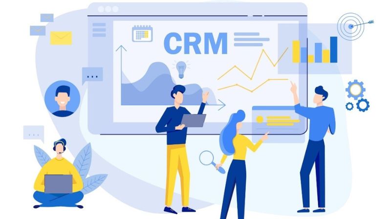 Customer relationship management concept background.