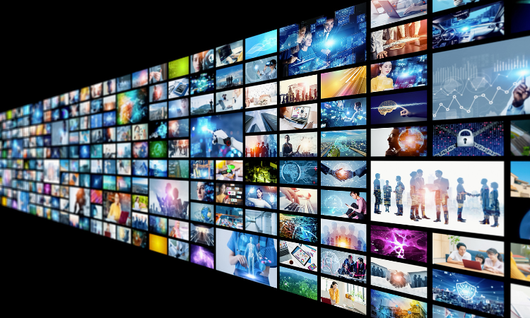 a wall of various digital images